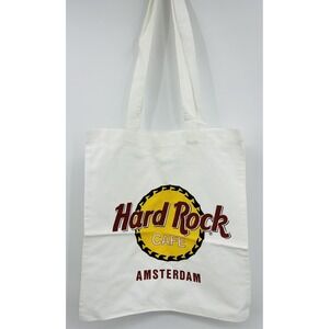 Vintage Hard Rock Cafe Amsterdam Fabric Shopping Carry Tote Bag